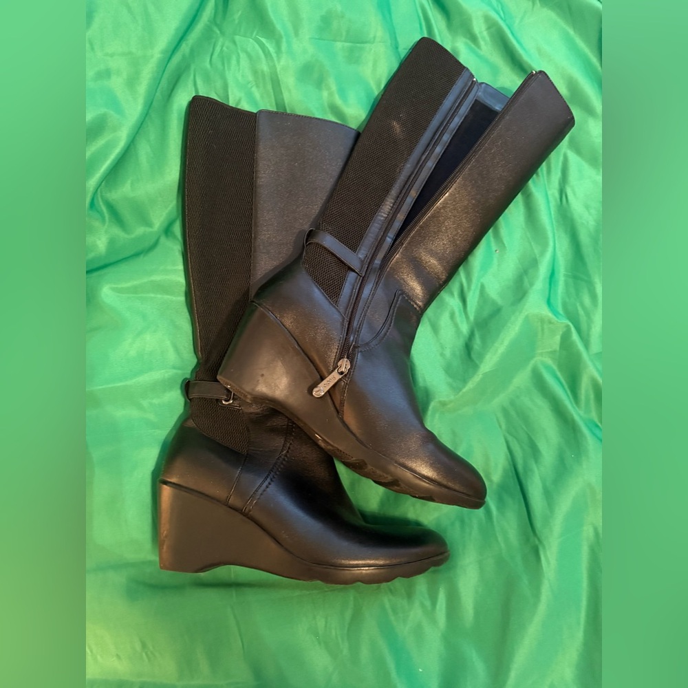 Studio Black Wedge Boots waterproof